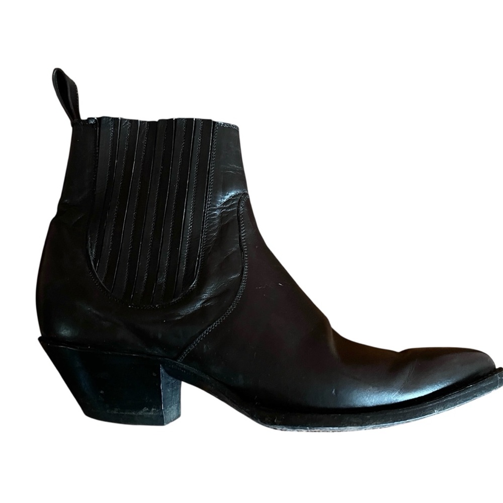 Western Victorian Witchy Goth Deep Brown Black 1970s Leather Ankle Boots